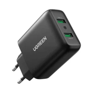 UGREEN 36W Dual Port USB Fast Charger EU Black (6957303812165) - Image 1