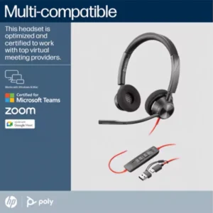 Poly Blackwire 3320 Stereo Microsoft Teams Certified USB-C Headset + USB-C/A Adapter (197498429106) - Image 3