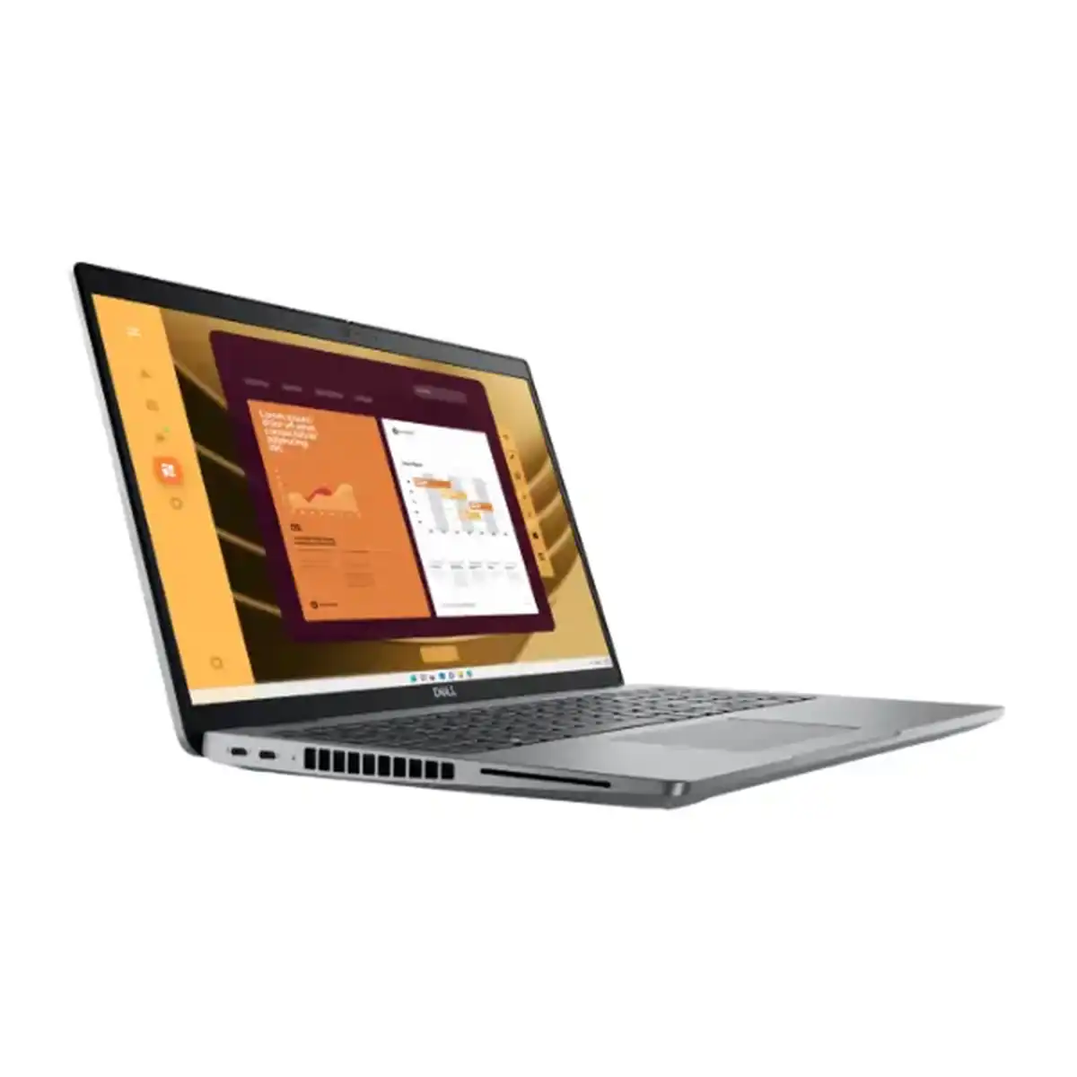 Dell Latitude 5550 15.6 Inch Laptop Side Left View Intel Ultra 5 125U, 8GB RAM, 512GB SSD, Integrated Intel Graphics, DOS, Gray Color