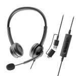 Axtel Flow UC Stereo Headset USB-C & USB-A Wired Noise-Cancelling with Inline Controls (AXH-FLOWUCD)